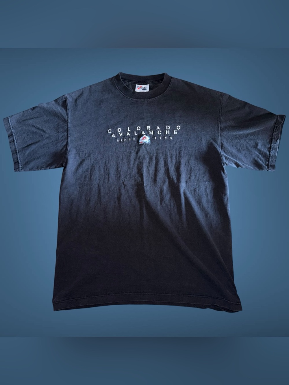 Vintage Majestic Colorado Avalanche Since 1995 NHL T-Shirt Men’s Large Black